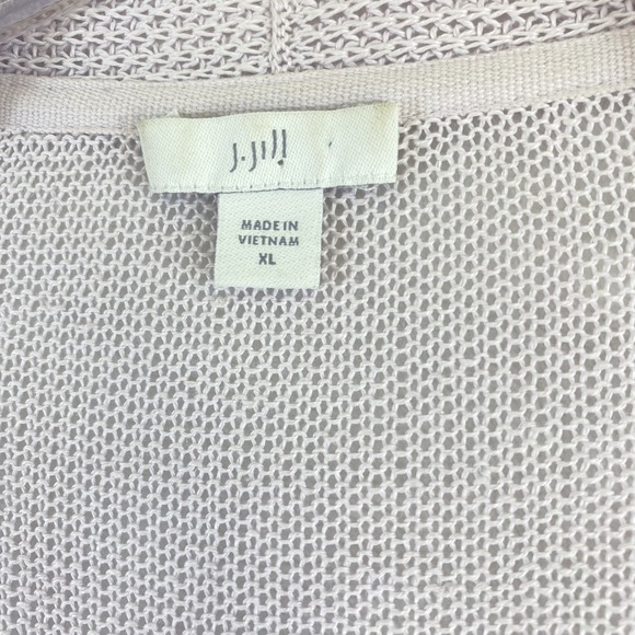 2/$30 J.Jill Cardigan Women Sz XL Pink Loose Knit Linen Blend Long - Picture 4 of 12